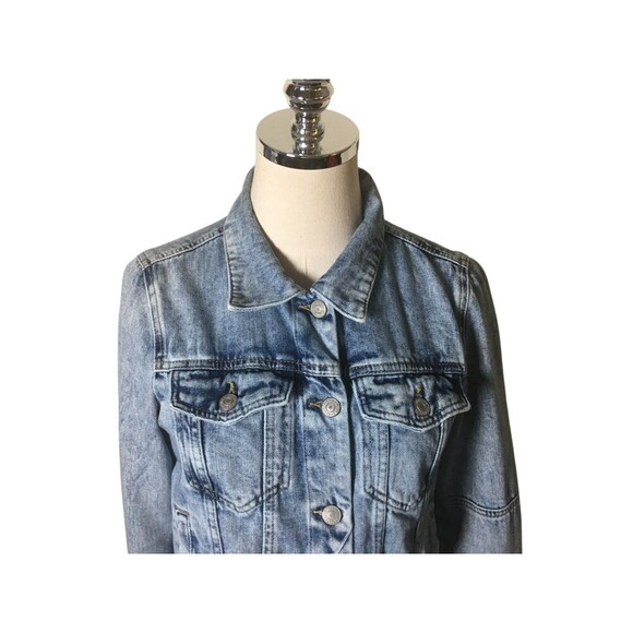 Free People Denim Jacket Women's Size Small Blue Cotton Blend - Picture 2 of 6
